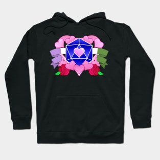 DiceHeart - Genderqueer Banner, Dark Blue Dice Hoodie